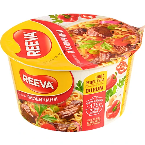 Локшина Reeva 75г яловичина чашка