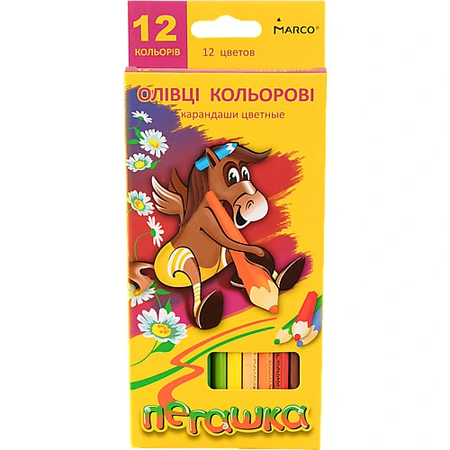 Олівці кольорові Marco пегашку 12шт