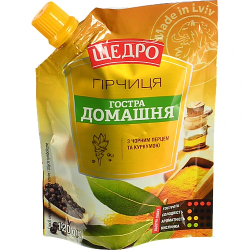 Гірчиця Щедро 120г гостра домашня д.п