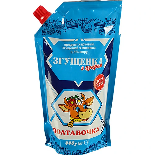 Продукт згущений Полтавочка 440г 8.5% рослинний жир цукор дп