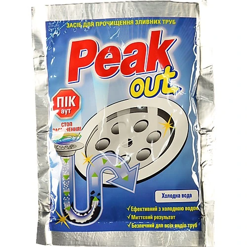Засіб для прочищення труб Холодна вода Peak out 60г