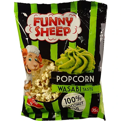 Попкорн солоний з ароматом васабі Funny Sheep м/у 35г