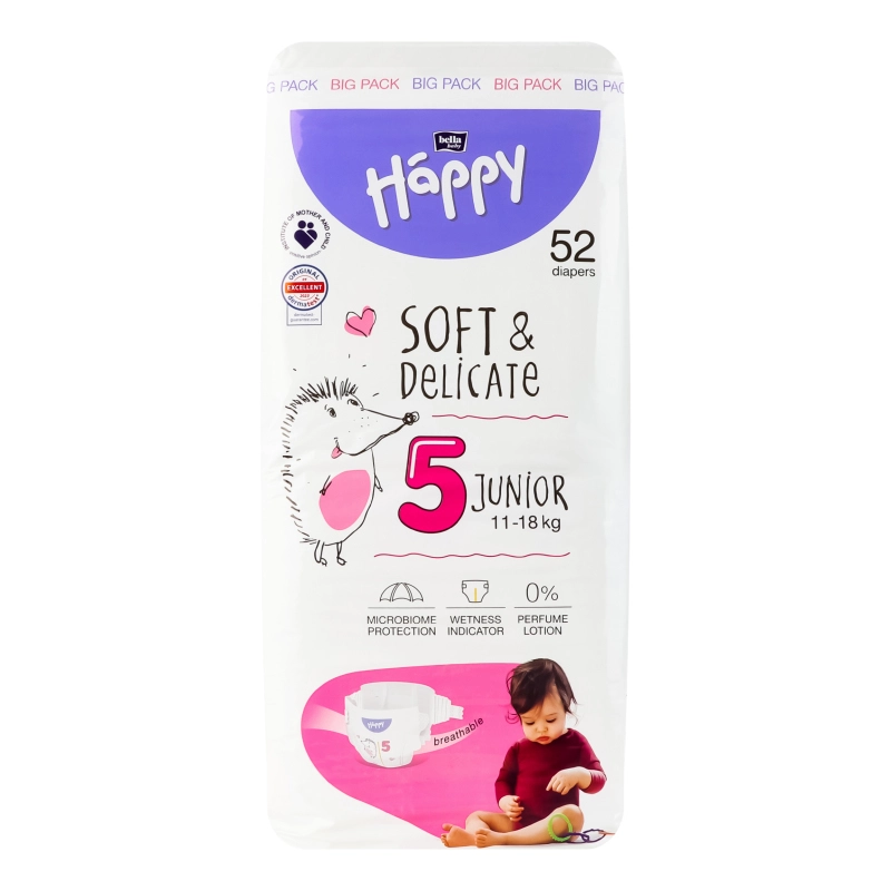 Підгузники Happy Bella Baby Junior 5 розмір (58 штук)