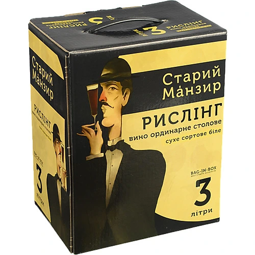 Вино Старий манзир 3л рислінг сухе біле ординар.столове