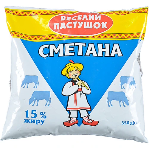 Сметана 15% Веселий пастушок м/у 350г