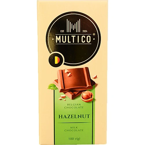 Шоколад Multico 100г молочний шматочки фундука
