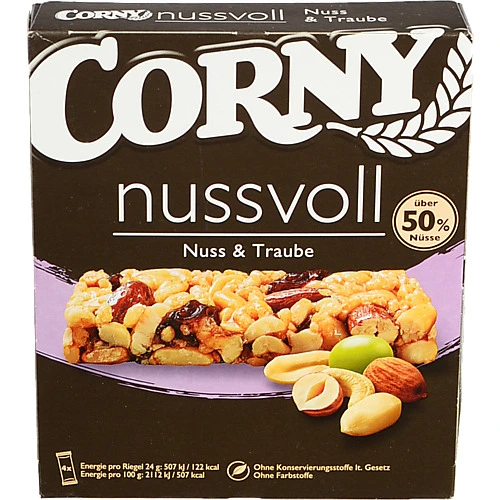 Батончик злаковий Corny 96г горіхи родзинки