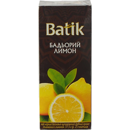 Чай Batik 25п бадьорий лимон чорний