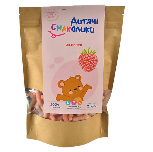 Кукурудзяні палички Дитячі Смаколики з малиною 25г