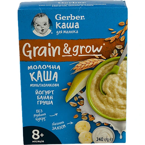 Каша Gerber 240г мультизлакова йогурт банан груша