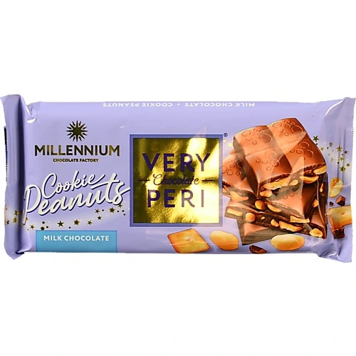 Шоколад молочний з начинкою печивом та арахісом Very Peri Millennium м/у 100г