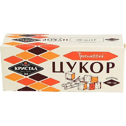 Цукор Кристал 250г тростинний у кубиках