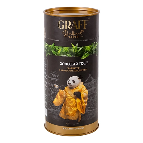 Чай Graff 80г пуер з мандарином тубус