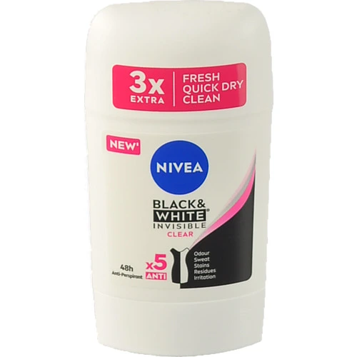 Антиперспірант Nivea 50мл Nivea deo чорне та біле невидимий clear