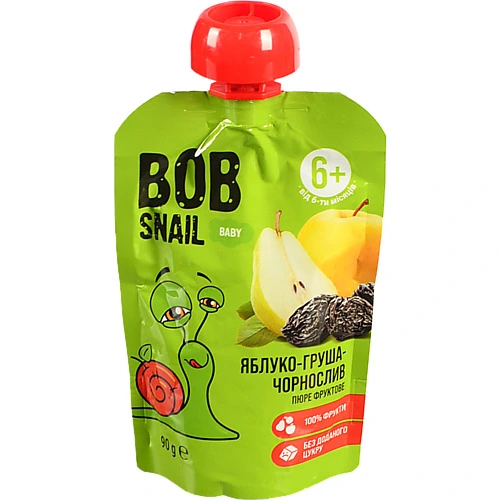 Пюре Равлик Боб 90г яблуко груша чорнослив
