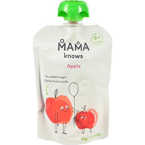 Пюре органічне Mama knows 90г яблучне без цукру