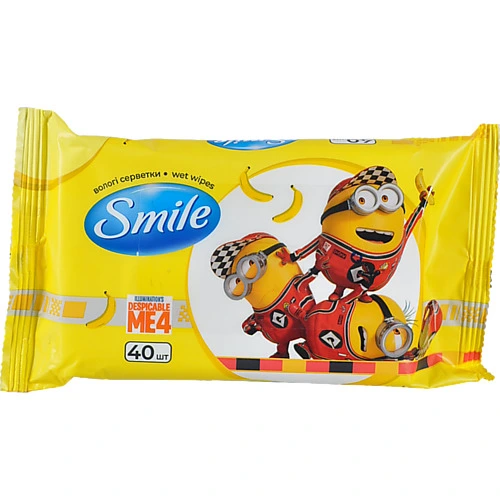 Серветки вологі Ліцензійні герої Smile 40шт