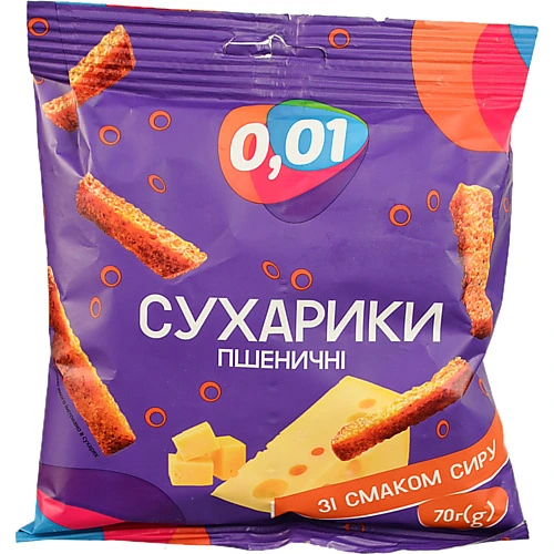 Сухарики 0.01 70г пшеничні сир