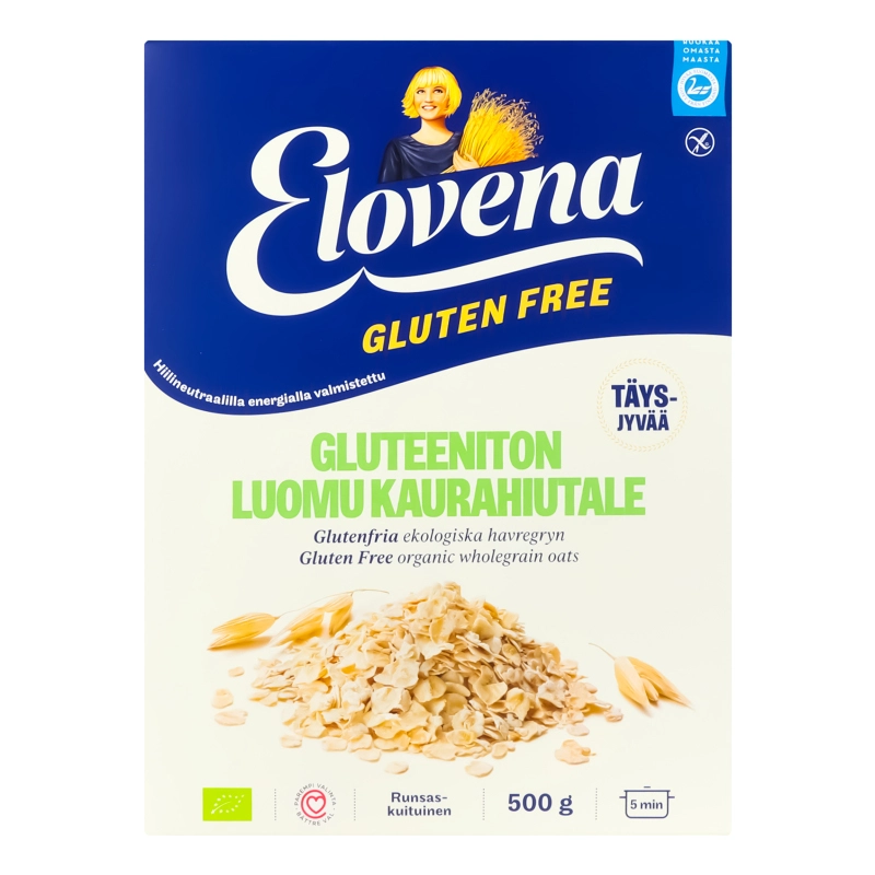 Пластівці вівсяні органічні з цільного зерна Elovena к/у 500г