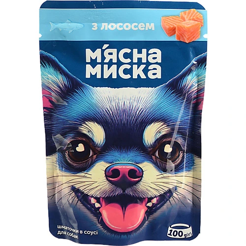 Корм для дорослих собак М'ясна миска - Лосось у соусі - 100г