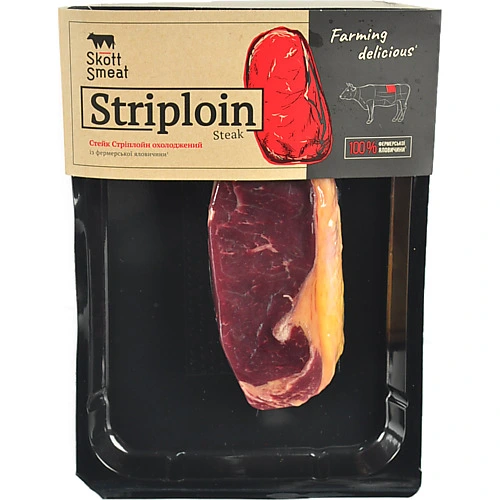 Корейка Стріплойн Стейк Яловичий Охолоджений Skott Smeat