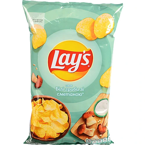 Чiпси Lays 120г білі гриби сметана