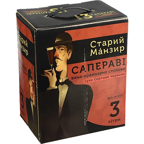 Вино Старий манзир 3л сапераві сухе червоне ординар.столове