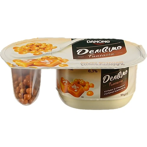 Йогурт Деліссімо Fantasia з солоною карамеллю 99г