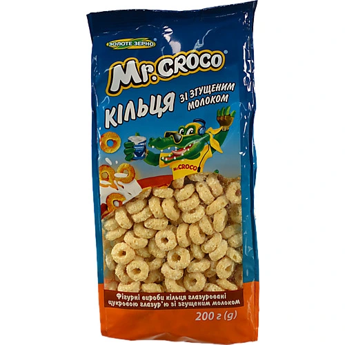Сухі сніданки Кільця зі згущеним молоком Mr.Croco 200г