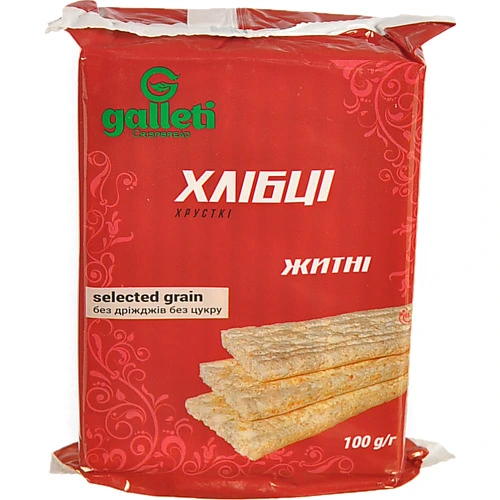 Хлібці Galleti 100г луганці хрусткі житні
