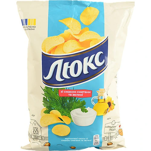 Чіпси Люкс 125г сметана зелень