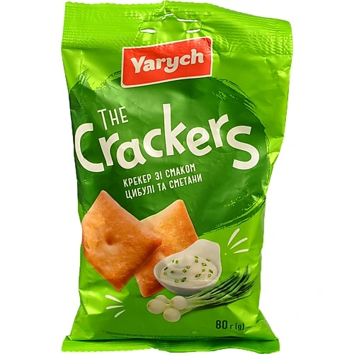 Крекер зі смаком цибулі та сметани The Crackers Yarych м/у 80г