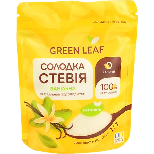 Стевія солодка ванільна 1:1 Green Leaf д/п 100г
