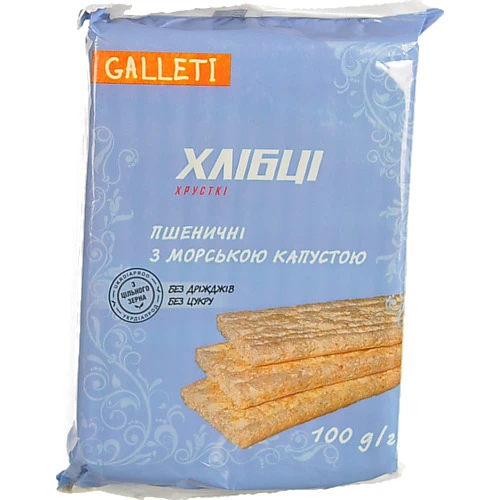 Хлібці Galleti 100г луганці морська капуста хрусткі