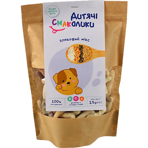 Кукурудзяні палички Дитячі смаколики 25г злаковий мікс з сололкою стевією