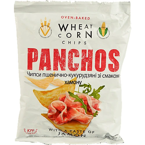 Чіпси пшенично-кукурудзяні зі смаком Хамона Panchos м/у 82г