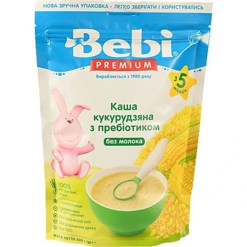 Каша безмолочна для дітей від 5міс Кукурудзяна з пребіотиком Premium Bebi д/п 200г