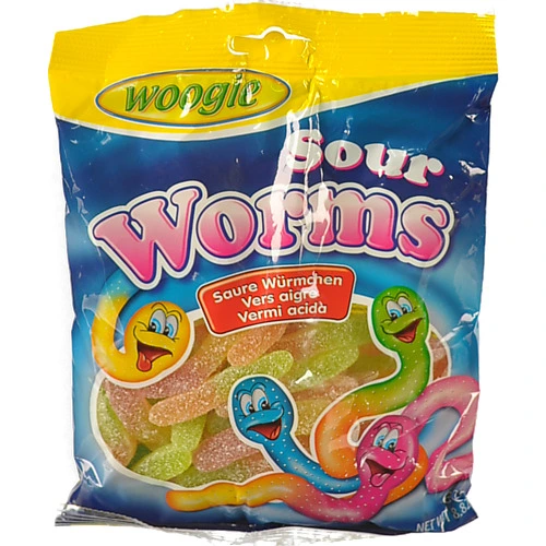 Жувальні цукерки Woogie 250г кислі червячки