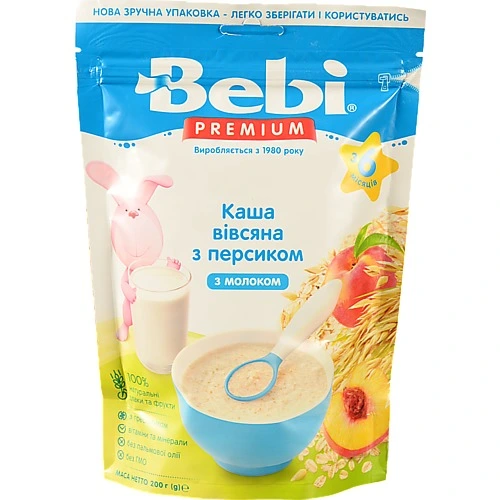 Каша молочна для дітей від 6міс Вівсяна з персиком Premium Bebi д/п 200г