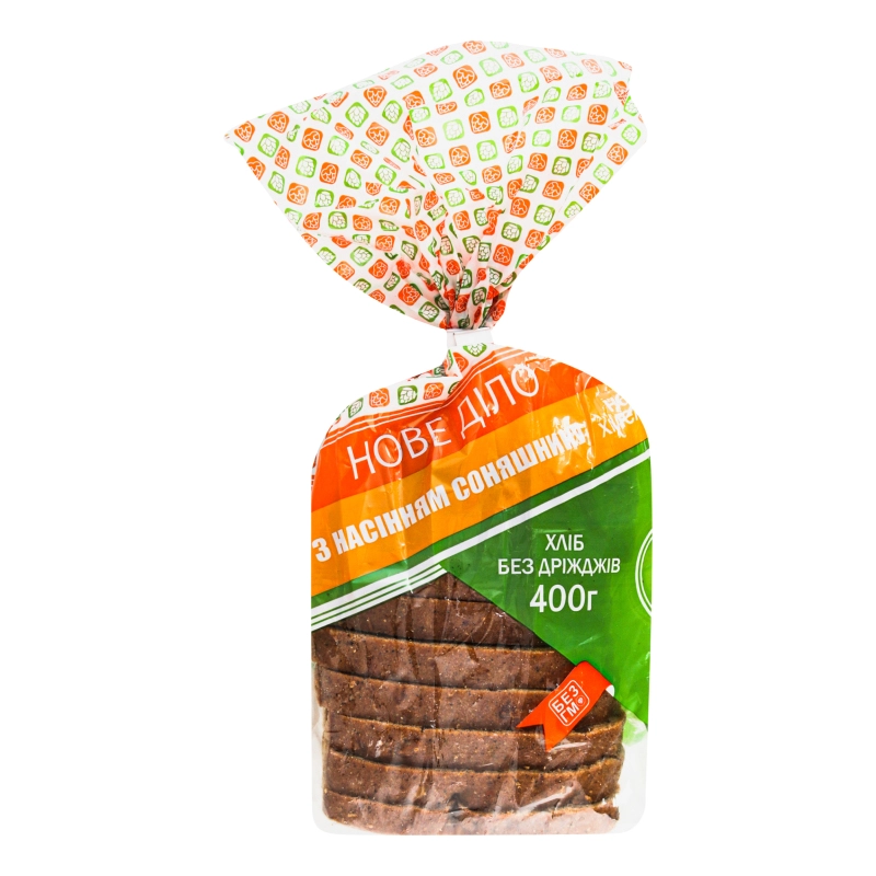 Хліб бездріжджовий з насінням соняшника Нове діло 400г