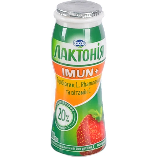Напiй Лактонія 100мл йогуртний пробіотик полуниця вітамiн С 1.6%