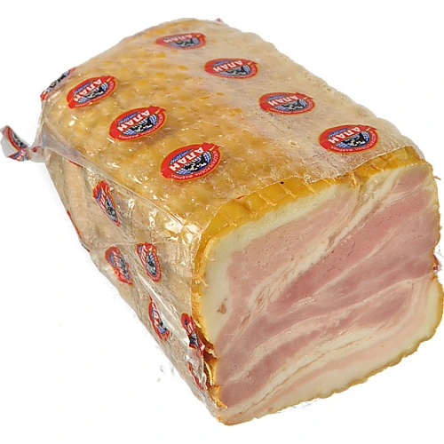 Бекон Любительський Алан, копчено-запечений, вищий гатунок, вакуумна упаковка