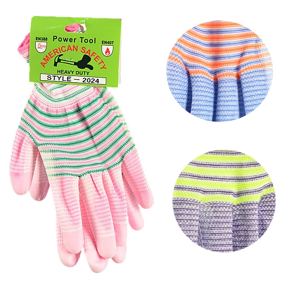 Рукавички робочі з поліуретановим покриттям в асортименті. тип 1. розмір M.