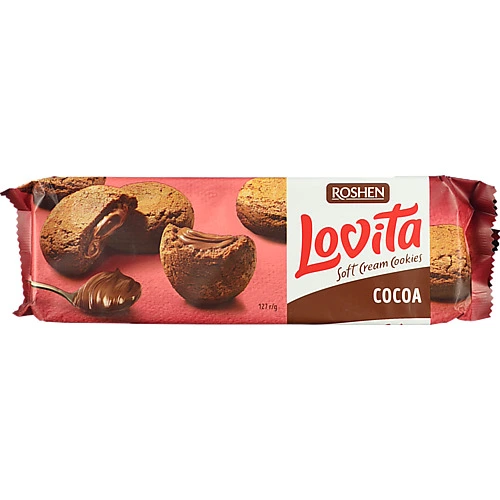 Печиво Рошен 127г lovita soft cream cookies choco