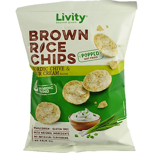 Чіпси Livity / B.yond 60г рисові цибуля сметана