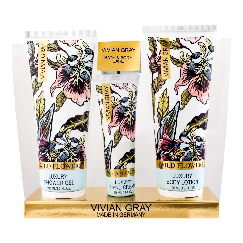 Набір крем для рук Vivian Gray 30мл  лосьйон для тіла 100 мл гель для душу 100мл  Wild Flowers