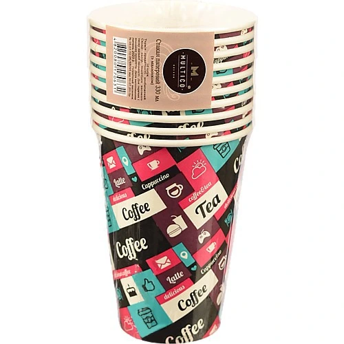 Склянка Multico 330мл 10шт паперовий малюнок