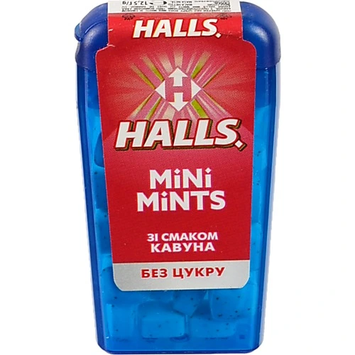 Цукерки без цукру Кавун Mini Mints Halls п/у 12.5г