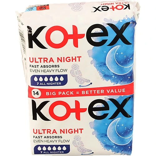Прокладки гігієнічні ультратонкі Night Ultra Kotex 14шт