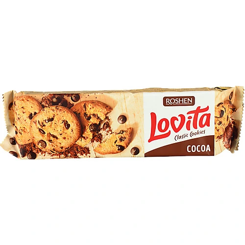 Печиво здобне Рошен 150г lovita classic кусочки глазурі
